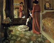 菲利克斯 瓦洛东 : Interior, Bedroom with Two Figures